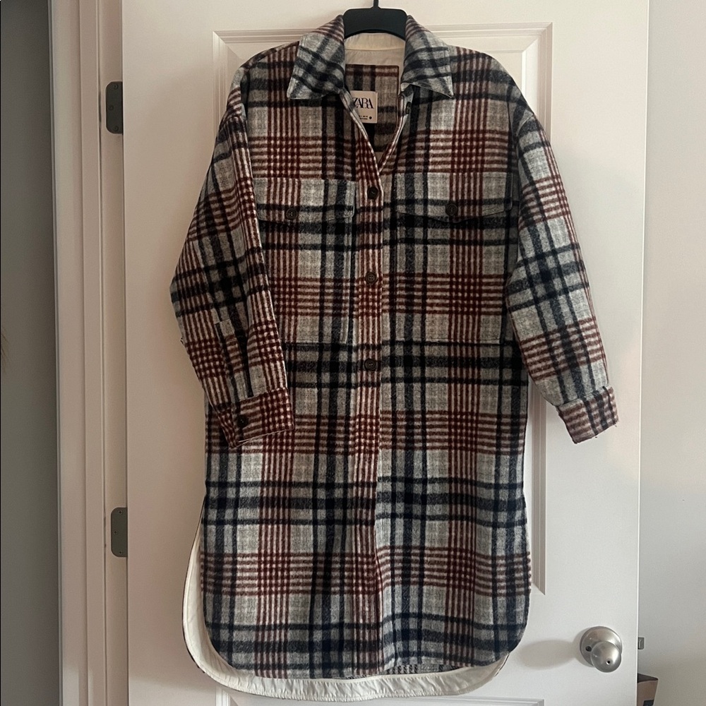Zara Woman’s Plaid Coat Jacket